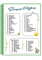 English Worksheet: Greetings & Farewells