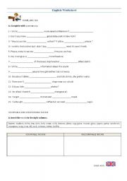 English Worksheet: Some, any