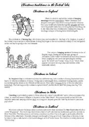 English Worksheet: Chistmas traditions in the British Isles 