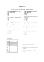 English worksheet: Mobile Phones 