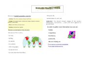 English Worksheet: Project Work - English Speaking Countries