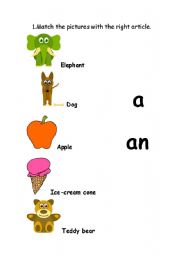 English Worksheet: ARTICLES