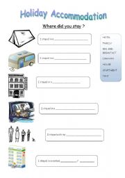 English worksheet: Holiday Accommodation