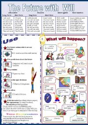 English Worksheet: The future with Will 1/2