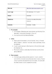 English worksheet: ICT Lesson Plan