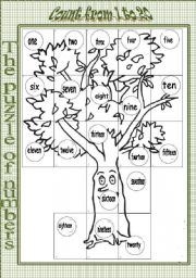 English Worksheet: Puzzle of Numbers