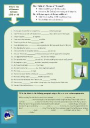 English Worksheet: LIKE and AS
