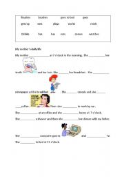 English Worksheet: present simple with pronouns