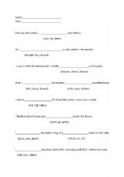 English worksheet: Irregular Verbs Test