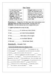 English worksheet: Past  Tense