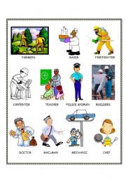 English Worksheet: Professions Poster