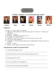 English Worksheet: Activity with TV Series Friends