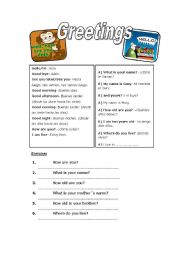 English worksheet: Greetings