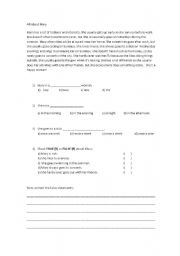 English worksheet: reading comprehension