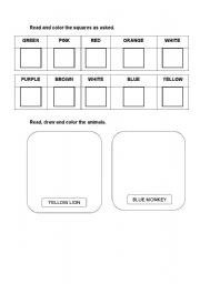 English worksheet: Colours