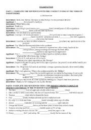 English Worksheet: examination