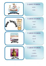 English Worksheet: TABOO WORDS GAME SET2