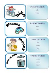 English Worksheet: TABOO WORDS GAME SET3