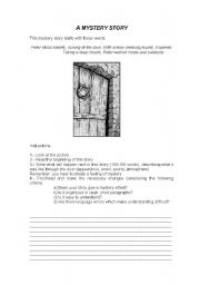 English Worksheet: testing writing with a story