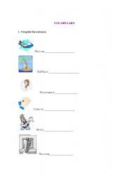 English worksheet: Vocabulary for beginners