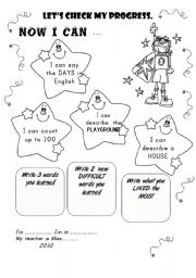 English Worksheet: PORTFOLIO : NOW I CAN ...