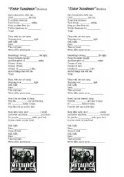 English worksheet: Enter Sandman - Metallica