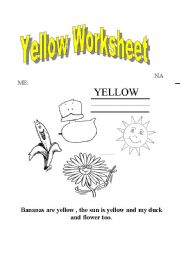 English worksheet: yellow color
