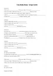 English worksheet: Truly Madly Deeply - Savage Garden