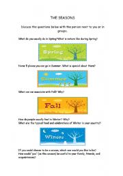 English worksheet: The value of Seasons