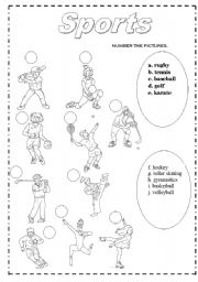 English Worksheet: sport