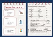 English Worksheet: Prepositions of time - AT IN ON