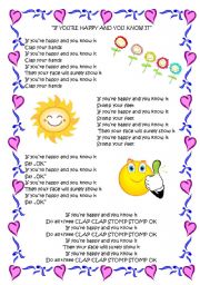 If you´re happy and you know it - ESL worksheet by milena1206