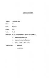 English Worksheet: Lesson Plan
