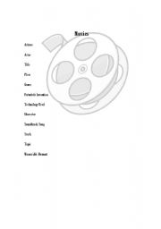 English worksheet: Movie Scattegories