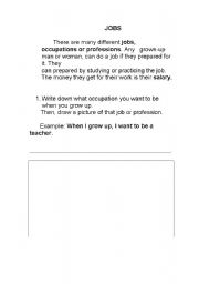 English worksheet: Jobs Unit part 1/2. I used in my science class