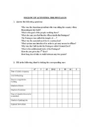 English worksheet: follow-up activity (Pentagon-documentary film)