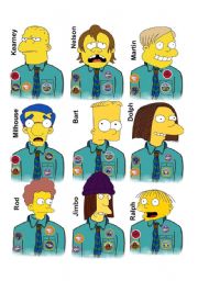 English Worksheet: Simpsons present perfect Boy Scouts elimination game