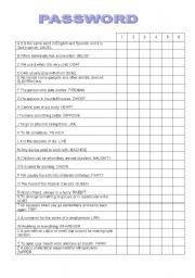 English Worksheet: Password