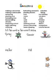 English worksheet: Seasons