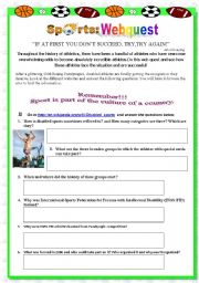 English Worksheet: Sport - Webquest about disabled athletes