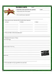English Worksheet: movie questions