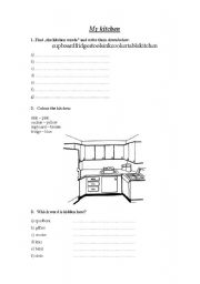 English Worksheet: My kitchen