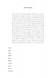 English Worksheet: word search objects