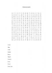 English worksheet: word search objects