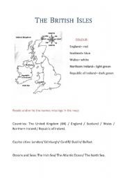 English worksheet: The British Isles