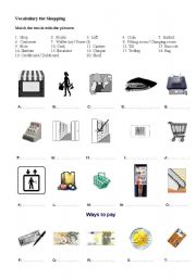 English worksheet: Shopping Vocab