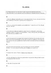 English Worksheet: Re-ordering task : The Little Girl and the Wolf
