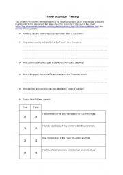 English Worksheet: Tower of London - Viewing