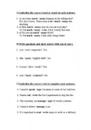 English Worksheet: sixth grade test