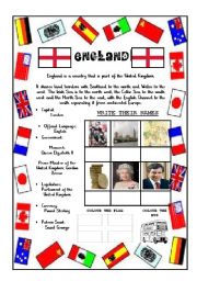 English Worksheet: ENGLAND - MAIN ITEMS BY AGUILA
